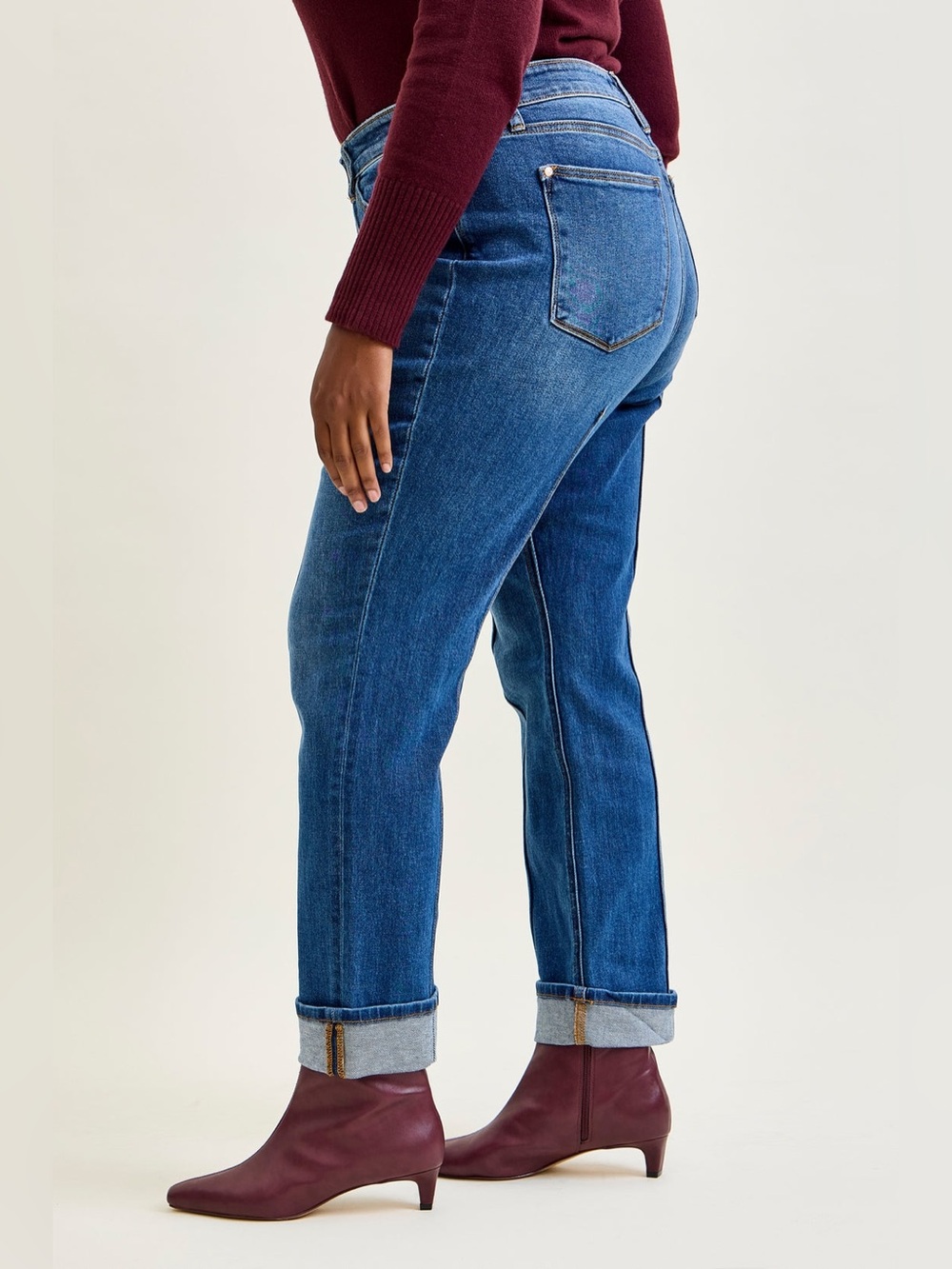 Judy Blue Kimberly Front Seam Detail Cuffed Straight Fit Jeans Womens Size 16 - Picture 2 of 12